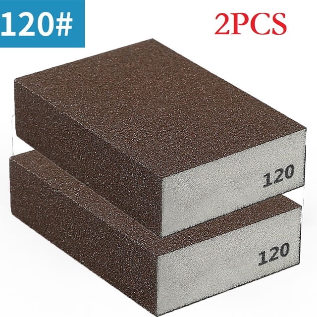 2Pcs Grit 60-320# Wall Grinding Sponge Sand Block Sandpaper Craft Model Paint Polished Sand Brick Kitchen Cleaner 2PCS 120Grit