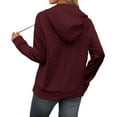 thumbnail image 5 of Women Clothing Women's Solid Sweatshirt Women's Casual Knit Jacquard Long Sleeve Loose Fit Hoodie Sweatshirt Comfortable Pullover For Everyday Wear, 5 of 6