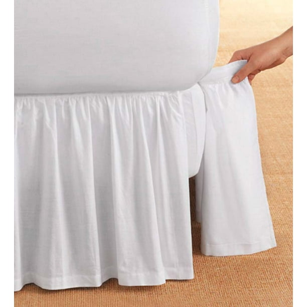 King Gathered Detachable Bed Skirt 14 Drop White Com King Gathered Detachable Bed Skirt 14, Off White King Size Bed Skirt