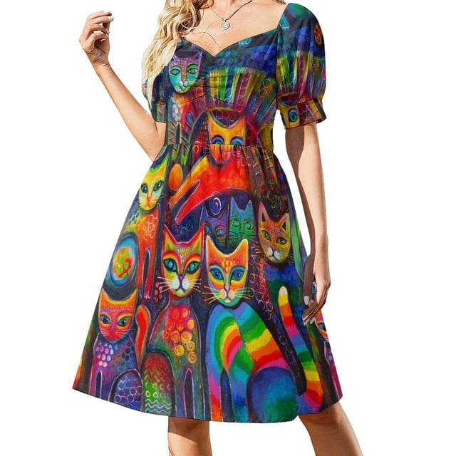 Vestido de manga corta acrílico de lujo para mujer, vestido de fiesta de noche, vestido elegante para mujer, vestido de boda.
