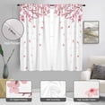 thumbnail image 2 of Pink Floral Window Curtain White Floral Flower Cherry Blossom Japanese Sakura Branches Garden Art Botanical Girls 52" W x 63" L Curtains for Bedroom Living Room 2 Panels Rod Pocket Drapes, 2 of 6