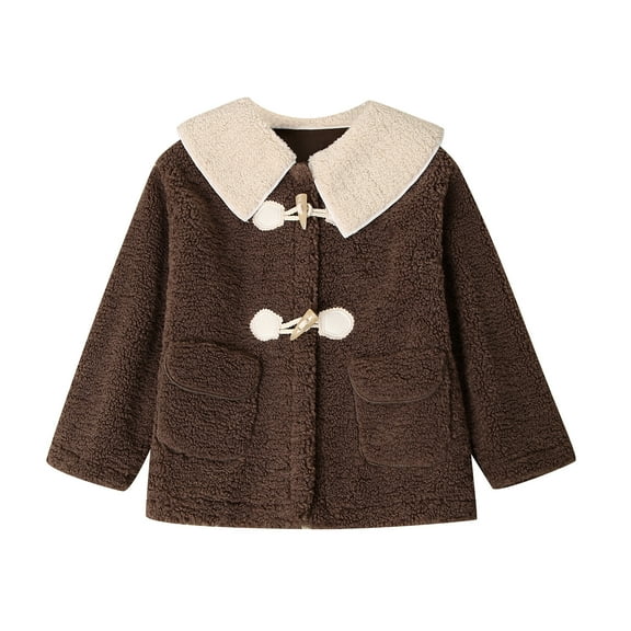 Richie House Girls Winter Zip Fleece Warm Peacoat Jacket Coat Kids Outerwear Fashion Outdoor RHK3006-A-3/4