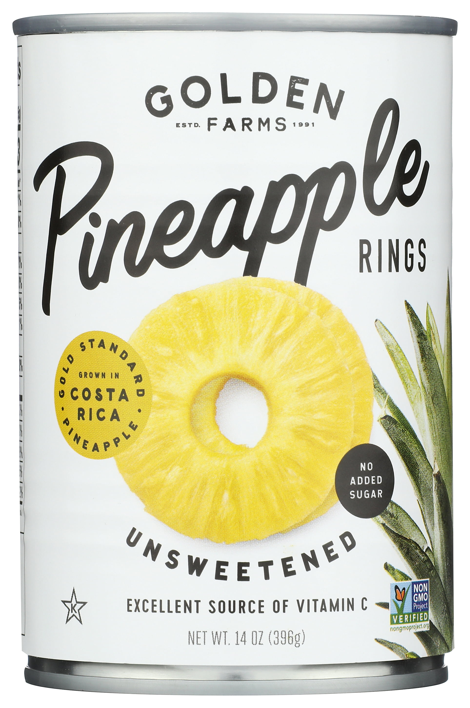 (4 pack) Golden Farms Unsweetened Conventional Pineapple Rings, 14 Oz Can
