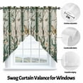 thumbnail image 3 of Retro Window Flowering Swag Valances for Windows 2 Pack Green Floral Leaf Butterflies Swag Kitchen Curtains 36 Inches Long Rod Pocket Short Window Treatment for Kitchen Bathroom 36"x36", 3 of 8