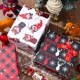 thumbnail image 5 of ZINTBIAL Christmas Wrapping Paper for Kids Adults - Xmas Wrapping Paper with Red/Black Plaid, Reindeer, Gnome, “Ho Ho” Words - 28 x 40 Inches, 6 Jumbo Sheets, Easy to Store, 5 of 7