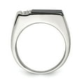 thumbnail image 2 of Auriga 925 Sterling Silver Onyx and Cubic Zirconia Engagement Ring Size 11 for Men's, 2 of 6