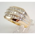 thumbnail image 4 of 3Ct Round Cut Real Moissanite Men's Anniversary Ring 14K Yellow Gold Plated, 4 of 5