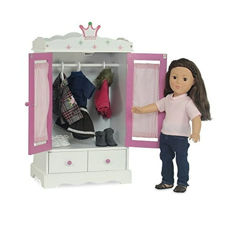 Emily Rose 18 Inch Doll Closet For Clothes Storage Accessories Furniture Armoire Fits American Girl Canada Doll Closet For Clothes Storage, American Girl Armoire