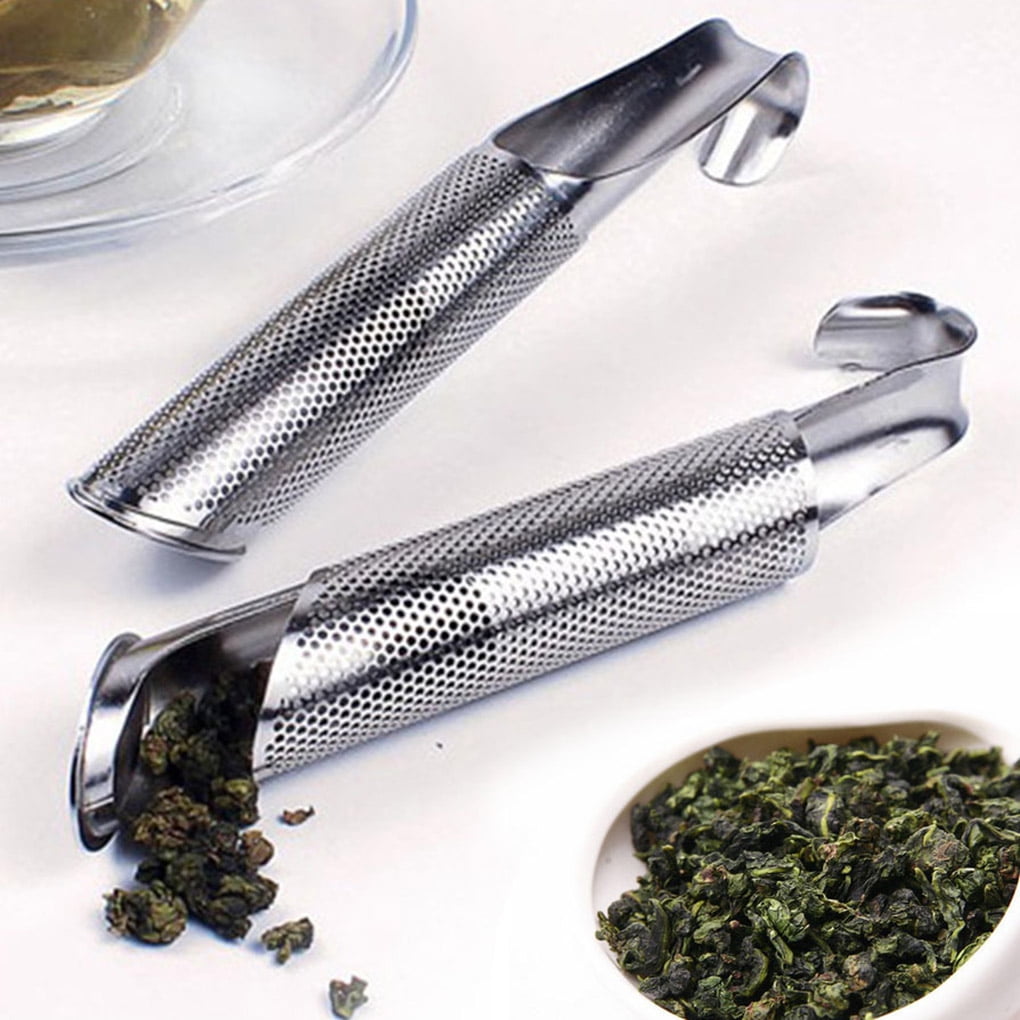 Stainless Steel Mesh Loose Pipe Tea Leaf Infuser Spice Strainer Herbal Filter 
