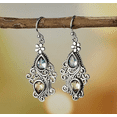 thumbnail image 2 of Alloy Filigree Teardrop Earrings for Women Elegant Dangle Jewelry Lightweight Wear, 2 of 9