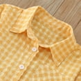 thumbnail image 2 of Gibobby Playera Termica Para Niños Primavera otoño niños pequeños niñas camisa de manga larga estampado a cuadros camisa Tops prendas de vestir para niños ropa(Amarillo, 4-5 Años), 2 of 5
