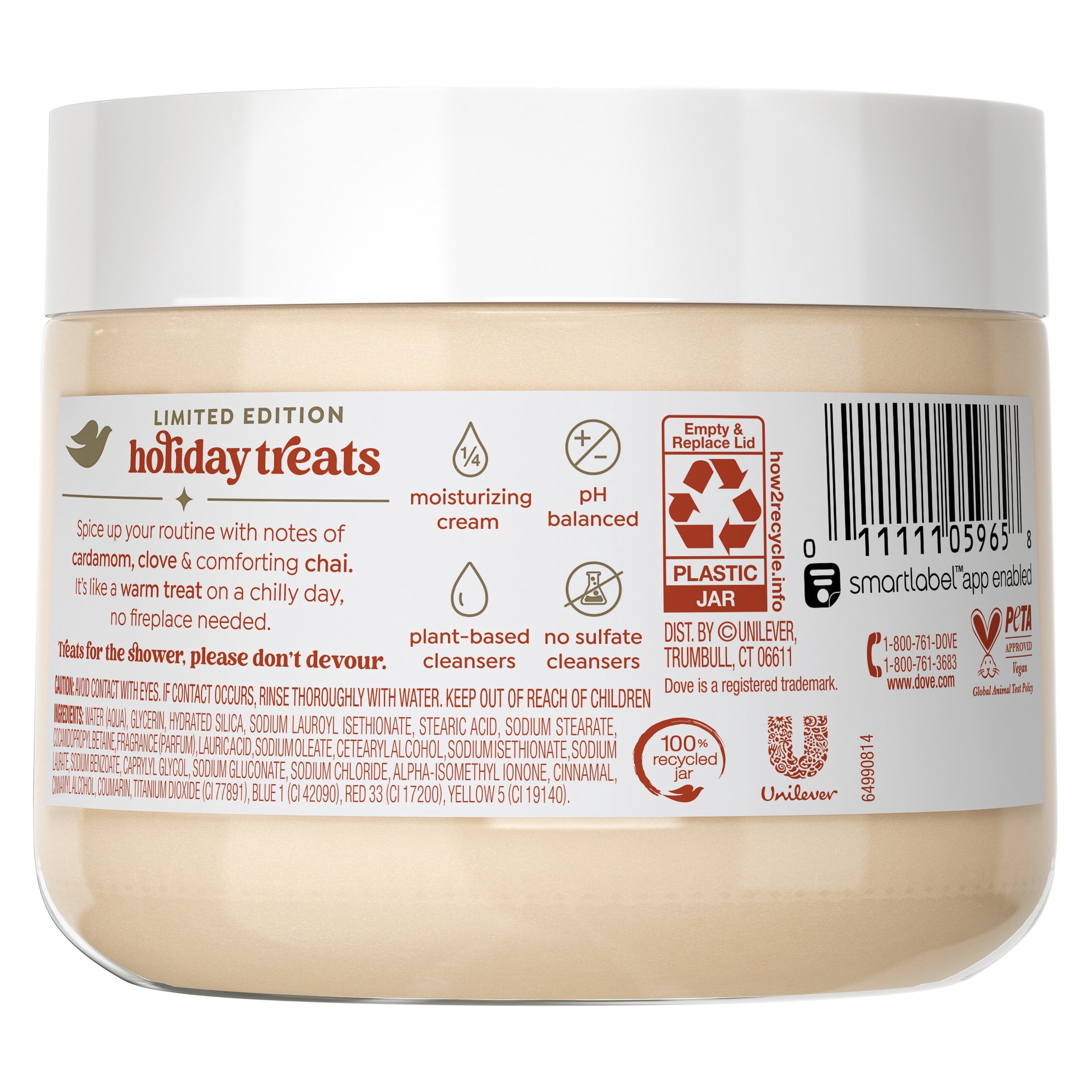 Dove Limited Edition Holiday Treats Body Scrub Spicy Chia Latte For Deep Nourishment ,15 oz