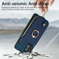 thumbnail image 2 of Feishell for Samsung Galaxy A32 5G Wallet Case, Zipper Purse with 360 Rotatable Ring Kickstand, Premium PU Leather Shockproof Magnetic Buckle Credit Card Slots Holder Phone Case for Women Men,Blue, 2 of 9