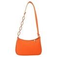 thumbnail image 4 of Women Shoulder Bag Smooth Chain Decor Large Capacity Zipper Closure Solid Color Firm Stitching Portable Cosmetic Earphone Phones Storage Underarm Bag, 4 of 7