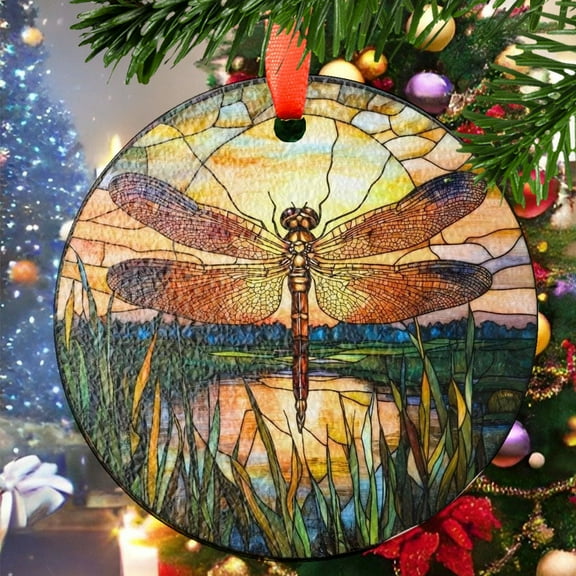 Dragonfly10 Christmas Ornament, Ceramic/Acrylic Ornament, Special Keepsake for Mother, Valentine Ornament Gift, Seasonal Festival Keepsake, Collectible 2025