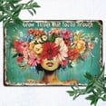 thumbnail image 4 of HELLOYOUNG Vintage Metal Wall Art Sign Floral Rustic Farmhouse Teal 8x12 Inch Weatherproof for Indoor Outdoor Home Decor, 4 of 5