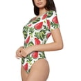 thumbnail image 2 of Fotbe Women Short Sleeve Bodysuit Round Neck Watermelons Bodysuit For Women Round Neck Scoop Neck Long Sleeve Stretch Tops Jumpsuit-Xx-Large, 2 of 9