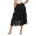 thumbnail image 5 of LMLYSoH Women Tulle Tutu Skirt Solid Color 3D Dot Elastic Mesh Fairy A-Line Skirt for Beach Party Streetwear, 5 of 9