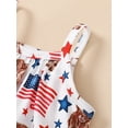 thumbnail image 6 of Arvbitana 1T 2T 3T 4T 5T Baby Girl 4th of July Romper Summer Sleeveless Bull Print Sling Vest Long Pants Jumpsuit for Casual Party Independence Day, 6 of 9
