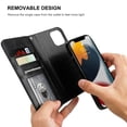 thumbnail image 3 of Funda tipo cartera Bocasal para iPhone 13 de 6.1 pulgadas con MagSafe de piel negra, 3 of 8