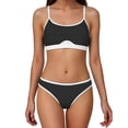 thumbnail image 3 of Women's Low Waisted Bikini Ribbed Two Piece Swimsuit Color Block Bathing Suit Women's Sports Bikini Set With Adjustable Shoulder Straps, 3 of 9
