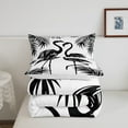 thumbnail image 4 of Cute Flamingo Twin Comforter Set Black and White Bedding Set, Palm Tree Leaves Bedding Comforter Sets Jungle Animal Duvet, Tropical Woodland Wildlife Quilted Comforter Lightweight, 4 of 5