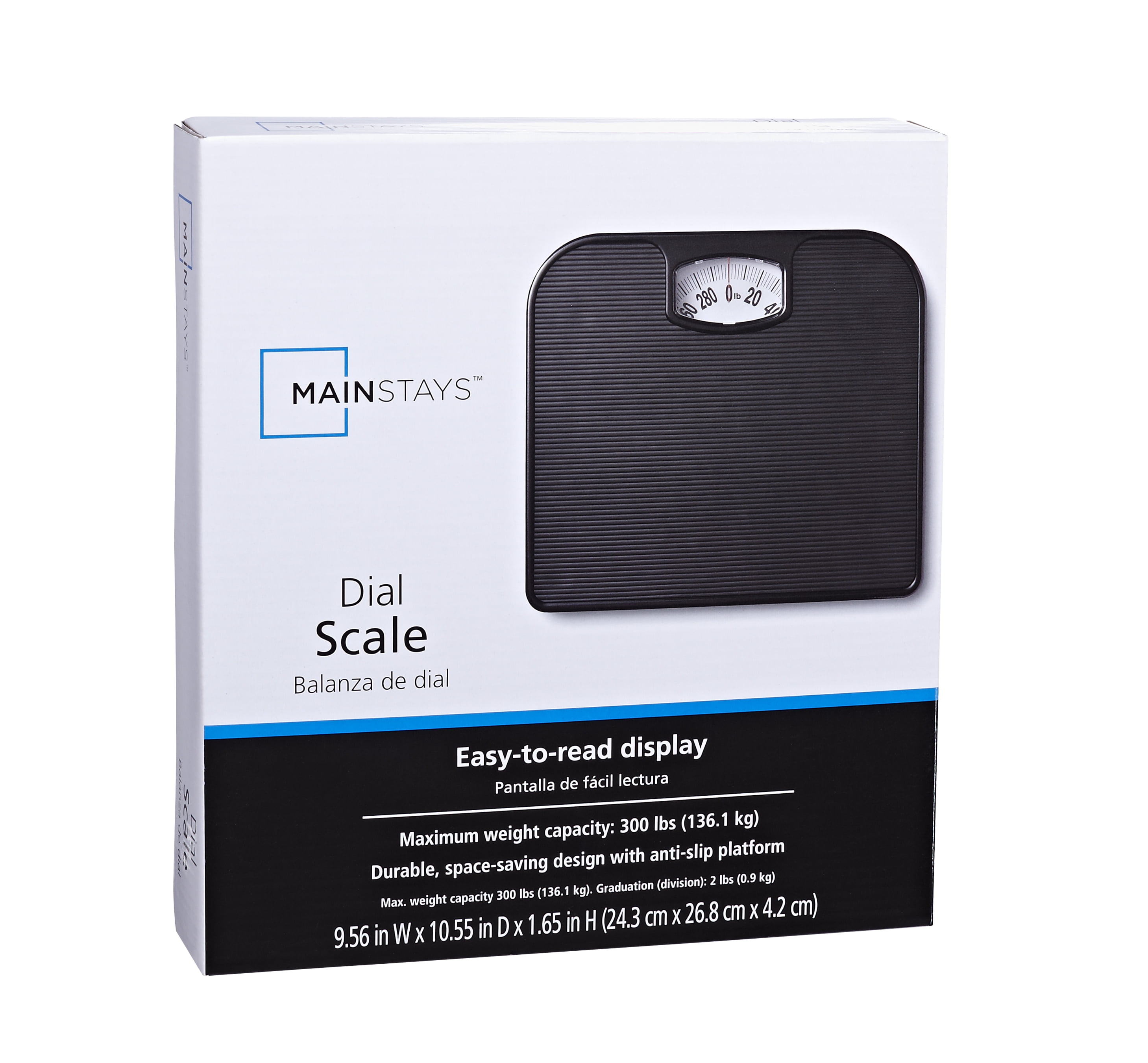 Ultra-Thin Analog Bathroom Scale, Non-Digital Dial Mechanical Scale, All  Steel Body, No Button/No Battery (Blue, Black)