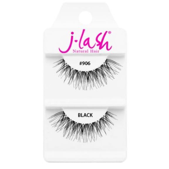 #906 Black , J Lash Daily Eyelashes, hair scalp beauty - Pack of 1 w/ Sleek 3-in-1 Comb/Brush