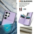 thumbnail image 5 of Allytechgroup Wallet Case Cover for Samsung Galaxy S25 Ultra, with Ring Holder Cards Slots Premium PU Leather TPU Back Cover Shockproof RFID Blocking Phone Case for Samsung Galaxy S25 Ultra, Violet, 5 of 7