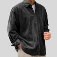 thumbnail image 5 of 2026 Men's Casual Loose Solid Color Corduroy Lapel Shirt Jacket, 5 of 7