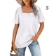 thumbnail image 5 of Jumpingount Camiseta de mujer, jersey elegante, blusa, playa, vacaciones, oficina, fiesta, primavera, verano, Top, ropa básica para mujer Prendas para la parte del cuerpo Blanco S, 5 of 5