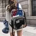 thumbnail image 6 of PVC Transparent Backpacks Clear Backpack for Travel and Outings Red White and Blue Stars Pattern, 6 of 7