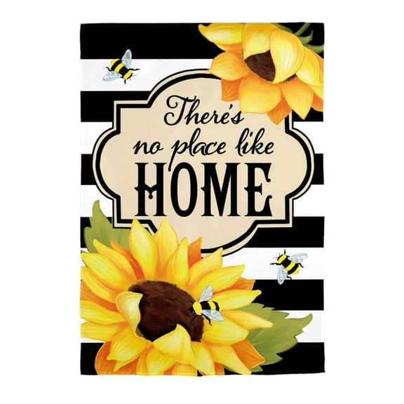 Evergreen There's No Place Like Home Burlap Garden Flag 12 x 18 Inches Indoor Outdoor Decor