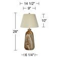 thumbnail image 7 of 360 Lighting Carlton Modern Table Lamps 28" Tall Set of 2 Swirling Brown Faux Marble Ivory Pleated Linen Drum Shade for Bedroom Living Room Nightstand, 7 of 7