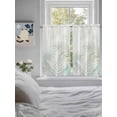 thumbnail image 3 of Summer Botanical 2 Panel Kitchen Curtains for Windows, Green Tropical Palm Leaves Watercolor Bathroom Privacy Curtain, Home Décor Window Treatment for Bedroom/Living Room 55"x45", 3 of 6