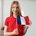 thumbnail image 5 of Livetty 12PCS - France Country Flag 5.5x8.2 inch Plastic Stick Polyester Fabric Stitched Edges Hand Held Mini Small Flags-single-sided printing ﻿, 5 of 6
