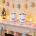 thumbnail image 3 of Easter Basket Floral Pattern Easter Basket with Ruffles, Cloth Storage Tote for Eggs & Decor, Easter Gift & Spring Home Decoration Multicolor, 3 of 5