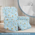 thumbnail image 2 of SCRAWLGOD Daisy Print White Blue Recliner Chair Covers 4-Pieces Recliner Cover Dog Chair Cover Furniture Protector with Pocket, Elastic Band Washable Slipcover for Dogs, Pets, 2 of 7