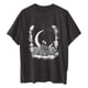 thumbnail image 5 of Pntutb Blusa de manga corta con estampado de calavera, sol y luna, estilo vintage, para mujer Pntutb Pntutb-3309, 5 of 9