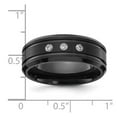 thumbnail image 2 of Stainless Steel Brushed and Polished Black Ip Plated With Cubic Zirconia 8mm Band Size 12 Ring for Women and Men, 2 of 2