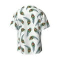 thumbnail image 2 of Vsdgher Colorful Grass Print Men's Wrinkle Free Untucked Cuban Shirt Business Casual Button Down Shirts Short Sleeve Shirt, 2 of 7