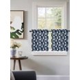 thumbnail image 3 of Blue White Snowflake Tier Curtains 36 Inch Length,Sheer Curtains for Bedroom Living Room Window Winter Geometric Check Plaid Rod Pocket Drapes Kitchen Curtains Small Half Window 27.5"x36" 2 Panels, 3 of 6