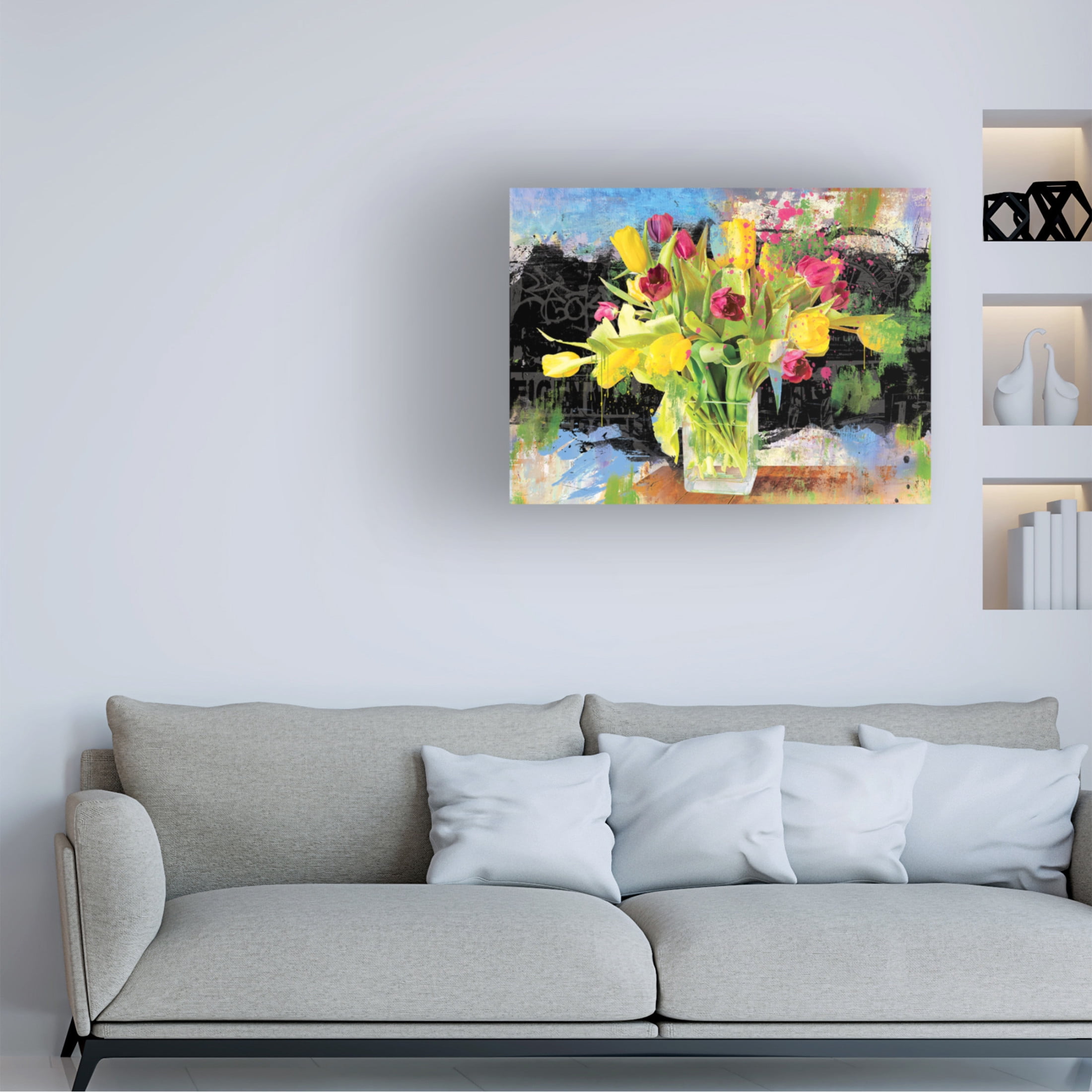 Canvas Wall Art - Porter Hastings 'Urban Bouquet 7' Wall Art for Living Room, Bedroom, or Office Décor by Trademark Fine Art - 32 x 24 Inches