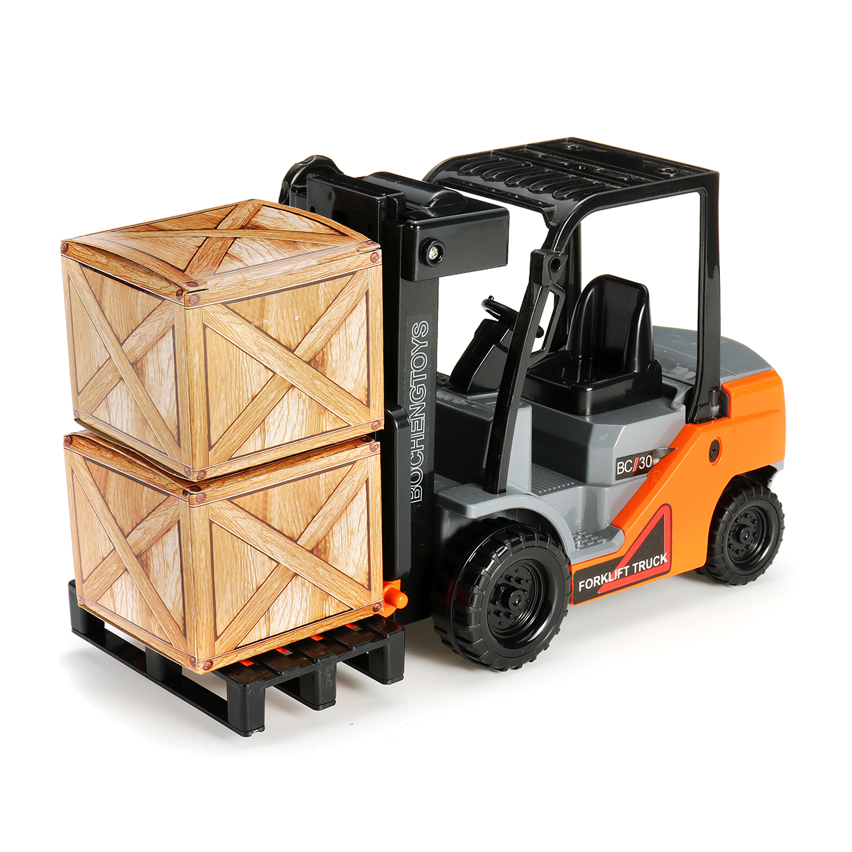 Working Wood Construction Toy Truck USA FORKLIFT with PALLET