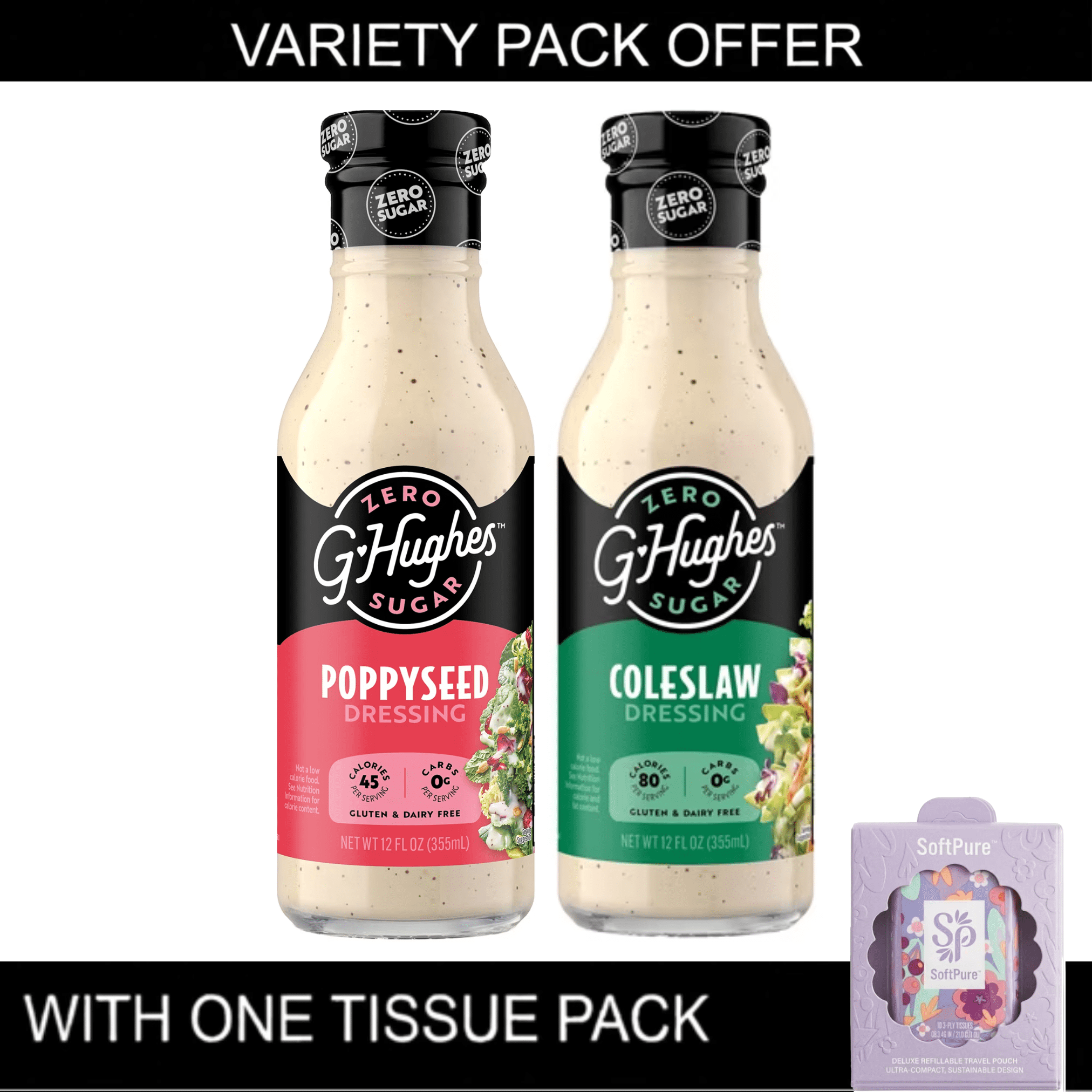 G Hughes, Salad Dressing, Asian Miso, 3 Bottles, Sugar-Free