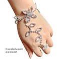 thumbnail image 3 of JM Cadena de pies de diamantes de flores (par) Boda Mujer Cadena descalza Anillo bohemio Sandalias Joyería nupcial JM, 3 of 5