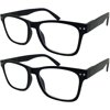 GRINDERPUNCH 2 Pack Reading Glasses Men Women Blue light Blocking Computer Readers Retro Fashion Eyeglasses - 2 Pack Black, 3.00