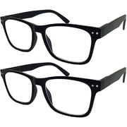 GRINDERPUNCH 2 Pack Reading Glasses Men Women Blue light Blocking Computer Readers Retro Fashion Eyeglasses - 2 Pack Black, 3.00