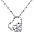 thumbnail image 2 of Xihbxyly Collar de Doble Corazón, Elegante Colgante de Plata, Elegante Accesorio de Cadena de Aleación, Regalo Perfecto para Seres Queridos, Uso Diario o Ocasiones Especiales, Entusiastas de La Moda, 2 of 6