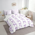 thumbnail image 3 of Homewish Cute Bow-Tie Bedding Comforter Set 7-Piece for Female Men Adults,Purple White King Bedding Sets,Dreamy Princess Ultra Soft Bed Sheets,Ultra Soft Home Decor,Reversible, 3 of 8